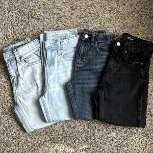 Old Navy girls high-rise slouchy straight jeans bundle